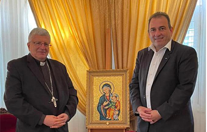 Συνάντηση του Εκπροσώπου Μαρωνιτών κύριου Γιαννάκη Μούσα με τον Μακαριότατο Αρχιεπίσκοπο Μαρωνιτών κ.κ. Σελίμ Σφέιρ